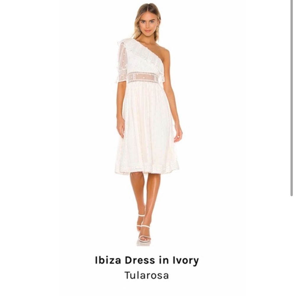 NWT tularosa dress one shoulder floral lace midi dress in size xs